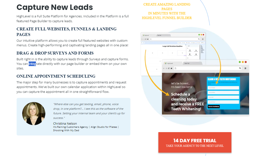 gohighlevel landing pages